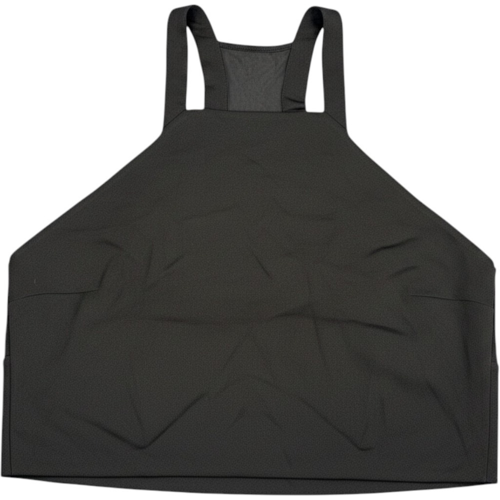 Express Black High Neck Racerback Mesh Crop Top Size Large
